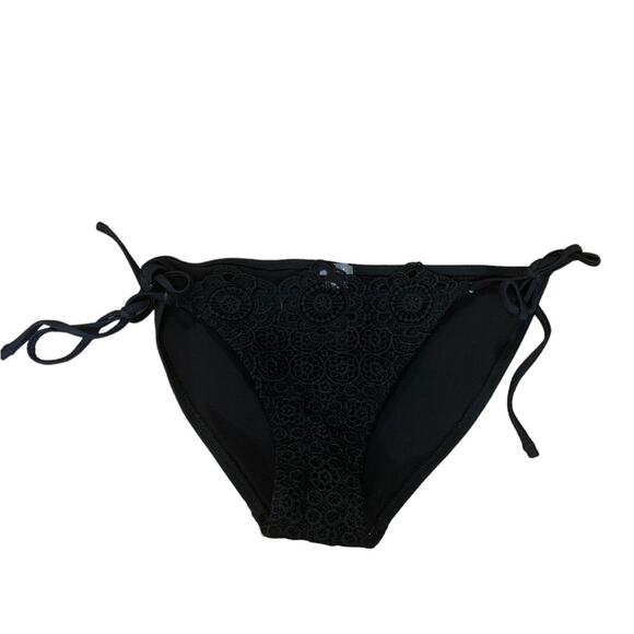 Aerie Swimsuit Bikini Bottom Crochet Black Size Small - Picture 1 of 4